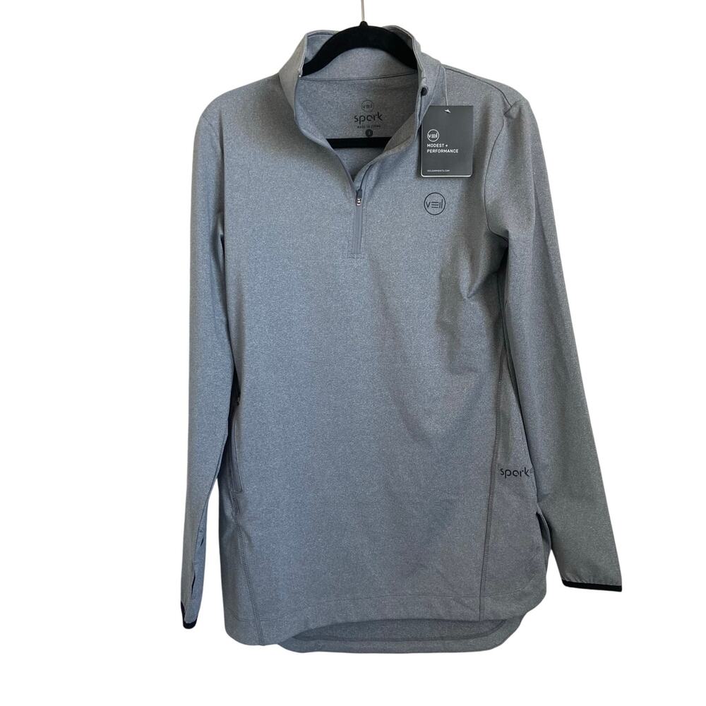 Veil Spark Gray Half Zip‎ Size Small NWT